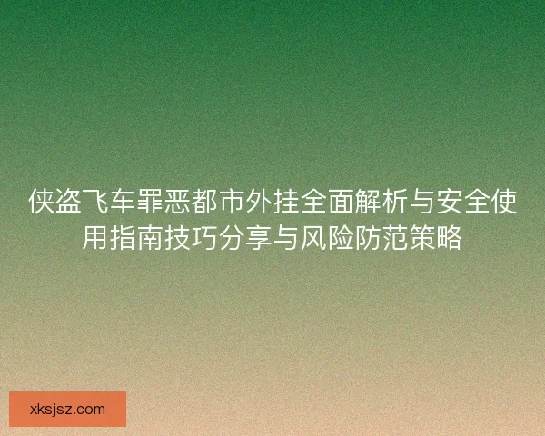 侠盗飞车罪恶都市外挂全面解析与安全使用指南技巧分享与风险防范策略